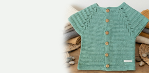 Organik Pamuk El Örgüsü Bebek Yeleği